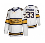 Men's Predators #33 Viktor Arvidsson White Authentic 2020 Winter Classic Stitched Hockey Jersey