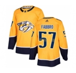 Men's Predators #57 Dante Fabbro Yellow Home Authentic Stitched Hockey Jersey