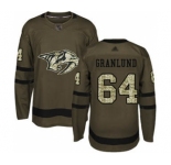 Men's Predators #64 Mikael Granlund Green Salute to Service Stitched Hockey Jersey