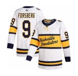 Men's Predators #9 Filip Forsberg White Authentic 2020 Winter Classic Stitched Hockey Jersey