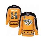 Men's Reebok Nashville Predators #14 Mattias Ekholm Authentic Gold Home 2017 Stanley Cup Final NHL Jersey New Style