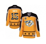 Men's Reebok Nashville Predators #15 Craig Smith Authentic Gold Home 2017 Stanley Cup Final NHL Jersey New Style