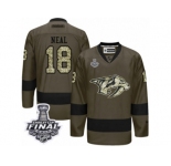 Men's Reebok Nashville Predators #18 James Neal Premier Green Salute to Service 2017 Stanley Cup Final NHL Jersey