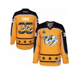 Men's Reebok Nashville Predators #35 Pekka Rinne Authentic Gold Home 2017 Stanley Cup Final NHL Jersey New Style