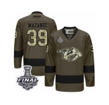 Men's Reebok Nashville Predators #39 Marek Mazanec Premier Green Salute to Service 2017 Stanley Cup Final NHL Jersey