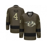 Men's Reebok Nashville Predators #4 Ryan Ellis Authentic Green Salute to Service NHL Jersey