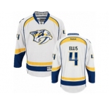 Men's Reebok Nashville Predators #4 Ryan Ellis Authentic White Away NHL Jersey