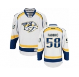 Men's Reebok Nashville Predators #58 Dante Fabbro Authentic White Away NHL Jersey