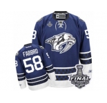 Men's Reebok Nashville Predators #58 Dante Fabbro Premier Blue Third 2017 Stanley Cup Final NHL Jersey