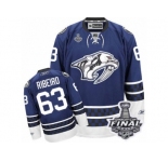 Men's Reebok Nashville Predators #63 Mike Ribeiro Premier Blue Third 2017 Stanley Cup Final NHL Jersey