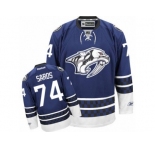 Men's Reebok Nashville Predators #74 Juuse Saros Authentic Blue Third NHL Jersey