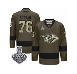 Men's Reebok Nashville Predators #76 P.K Subban Premier Green Salute to Service 2017 Stanley Cup Final NHL Jersey