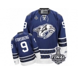 Men's Reebok Nashville Predators #9 Filip Forsberg Premier Blue Third 2017 Stanley Cup Final NHL Jersey