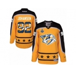 Men's Reebok Nashville Predators #92 Ryan Johansen Authentic Gold Home 2017 Stanley Cup Final NHL Jersey New Style