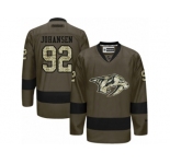 Men's Reebok Nashville Predators #92 Ryan Johansen Premier Green Salute to Service NHL Jersey