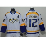 NHL Nashville Predators #12 Mike Fisher White Jerseys