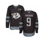 Nashville Predators #9 Filip Forsberg Black 1917-2017 100th Anniversary Stitched NHL Jersey