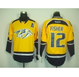 nhl jerseys nashville predators #12 fisher yellow 2011 new(A patch)