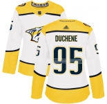 Nashville Predators #95 Matt Duchene White Road Authentic Women's Stitched Hockey Jersey