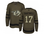 Youth Adidas Nashville Predators #17 Scott Hartnell Green Salute to Service Stitched NHL Jersey