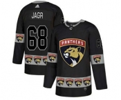 Florida Panthers #68 Jaromir Jagr Black Team Logos Fashion Jersey