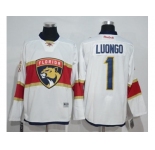 Men Florida Panthers #1 Roberto Luongo White Road Stitched NHL Jersey