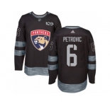 Men's Adidas Florida Panthers #6 Alex Petrovic Authentic Black 1917-2017 100th Anniversary NHL Jersey