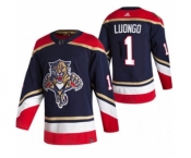 Men's Florida Panthers #1 Roberto Luongo Black 2020-21 Reverse Retro Alternate Hockey Jersey