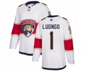 Men's Florida Panthers #1 Roberto Luongo White Road Stitched Hockey Jersey