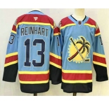 Men's Florida Panthers #13 Sam Reinhart Blue Reverse Retro Stitched Authentic Jersey