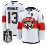 Men's Florida Panthers #13 Sam Reinhart White 2025 Stanley Cup Final Premium Stitched NHL Hockey Jersey