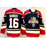Men's Florida Panthers #16 Aleksander Barkov Black 2024-25 Home With C Patch Stitched Hockey Jersey
