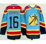 Men's Florida Panthers #16 Aleksander Barkov Blue 2024 Reverse Retro Stitched Jersey