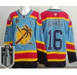Men's Florida Panthers #16 Aleksander Barkov Blue 2025 Stanley Cup Final Authentic Jersey