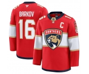 Men's Florida Panthers #16 Aleksander Barkov Red 2024-25 Home Stitched Hockey Jersey