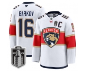 Men's Florida Panthers #16 Aleksander Barkov White 2025 Stanley Cup Final Premium Stitched NHL Hockey Jersey