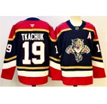 Men's Florida Panthers #19 Matthew Tkachuk Black 2024-25 Home With A Patch Stitched Hockey Jersey