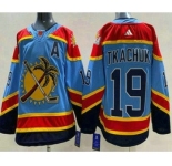 Men's Florida Panthers #19 Matthew Tkachuk Blue 2022 Reverse Retro Authentic Jersey