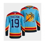 Men's Florida Panthers #19 Matthew Tkachuk Blue 2022 Reverse Retro Stitched Jersey