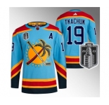 Men's Florida Panthers #19 Matthew Tkachuk Blue 2023 Stanley Cup Final Reverse Retro Stitched Jersey