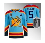Men's Florida Panthers #5 Aaron Ekblad Blue 2023 Stanley Cup Final Reverse Retro Stitched Jersey