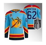 Men's Florida Panthers #62 Brandon Montour Blue 2023 Stanley Cup Final Reverse Retro Stitched Jersey