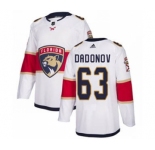 Men's Florida Panthers #63 Evgenii Dadonov White Road Stitched Hockey Jersey