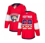 Men's Florida Panthers #68 Mike Hoffman Red Home USA Flag Stitched Hockey Jersey