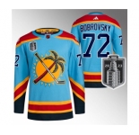 Men's Florida Panthers #72 Sergei Bobrovsky Blue 2023 Stanley Cup Final Reverse Retro Stitched Jersey