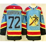 Men's Florida Panthers #72 Sergei Bobrovsky Blue 2024 Reverse Retro Stitched Jersey