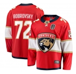 Men's Florida Panthers #72 Sergei Bobrovsky Red 2025 Stanley Cup Final Home Stitched Hockey Jersey