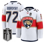 Men's Florida Panthers #72 Sergei Bobrovsky White 2025 Stanley Cup Final Premium Stitched NHL Hockey Jersey