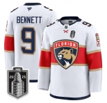 Men's Florida Panthers #9 Sam Bennett White 2025 Stanley Cup Final Premium Stitched NHL Hockey Jersey