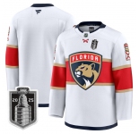 Men's Florida Panthers Team Blank White 2025 Stanley Cup Final Premium Stitched NHL Hockey Jersey